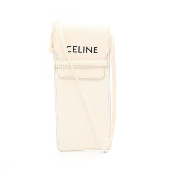 CELINE Shoulder Bag Leather Women's White - Picture 1 of 10
